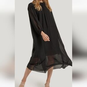 NEW Double Layer Pure Silk Mesh Dress (Black) - Gentle Herd